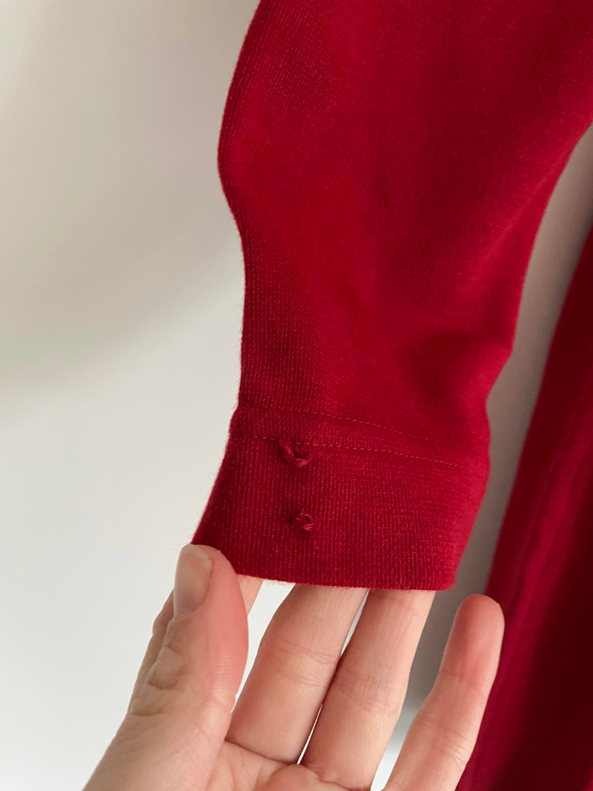 St Michael M&S Red Long Sleeve Dress Upcycling Project Small Hole Approx Size 12