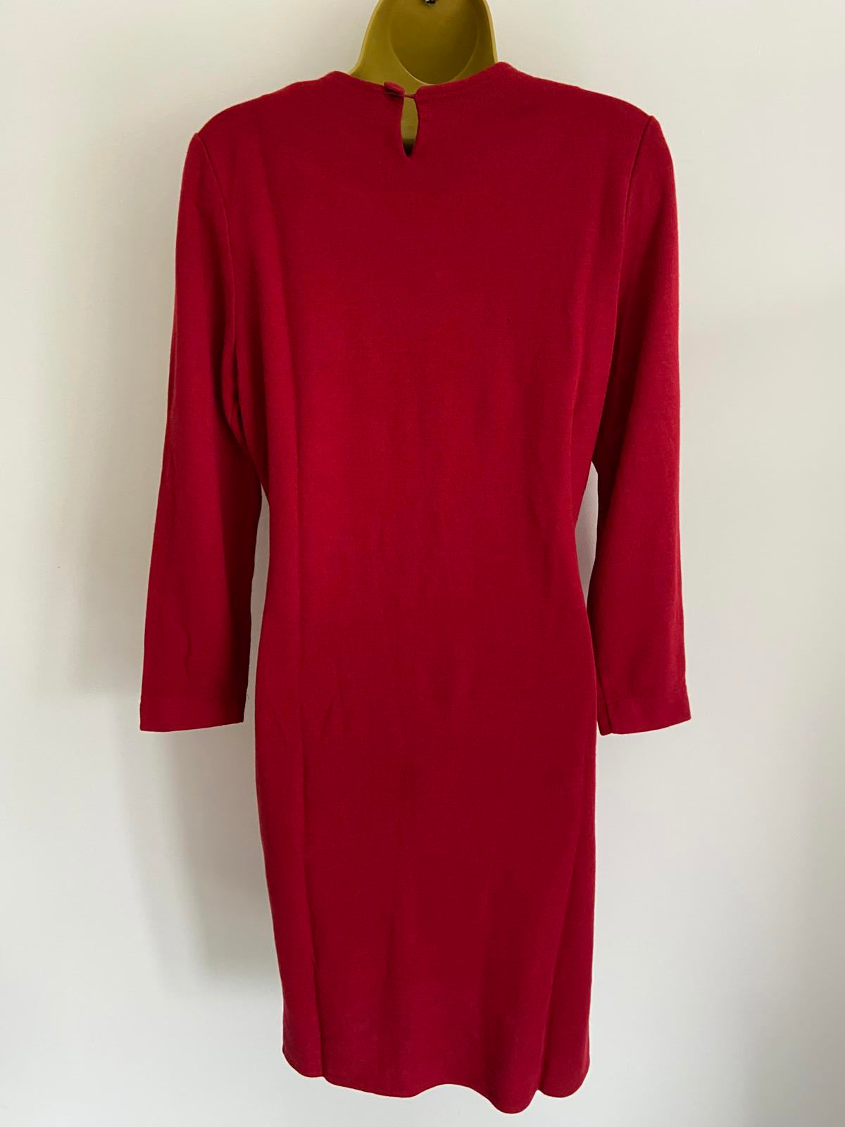 St Michael M&S Red Long Sleeve Dress Upcycling Project Small Hole Approx Size 12