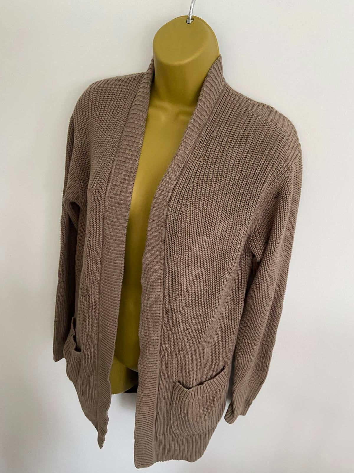 Max and Mia Ladies Brown Longline Cardigan -Chunky Rib Knit, Size Small, BNWOT