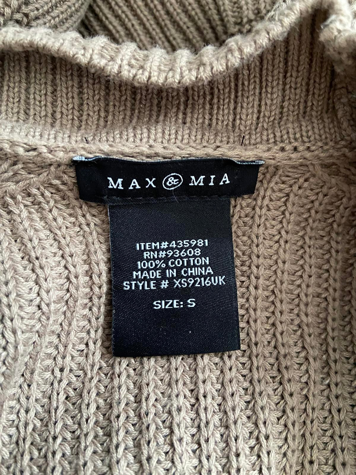 Max and Mia Ladies Brown Longline Cardigan -Chunky Rib Knit, Size Small, BNWOT