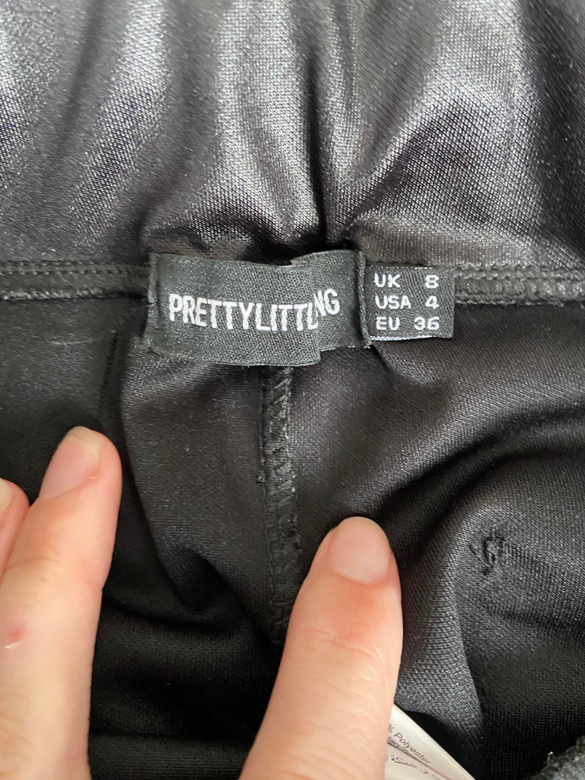 PrettyLittleThing Size 8 Black Wet-Look Jeggings
