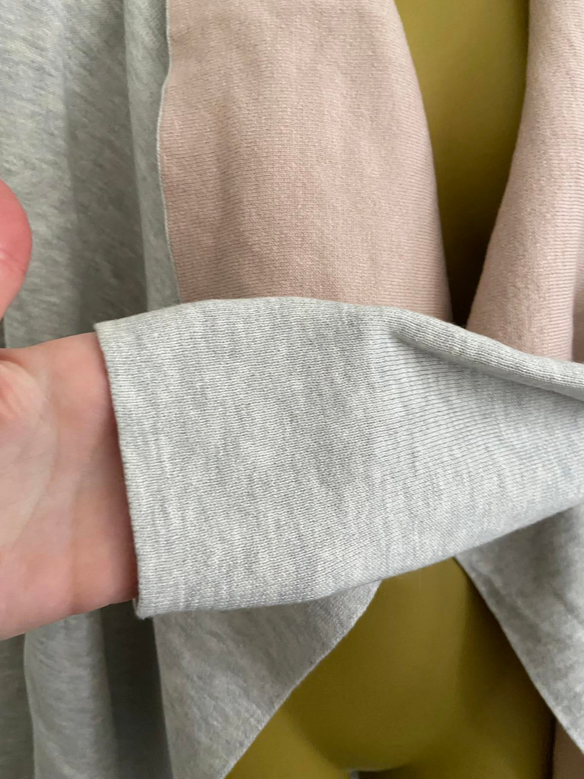 Primark Ladies Grey & Pink Waterfall Cardigan - Fine Knit, Size XS BNWOT