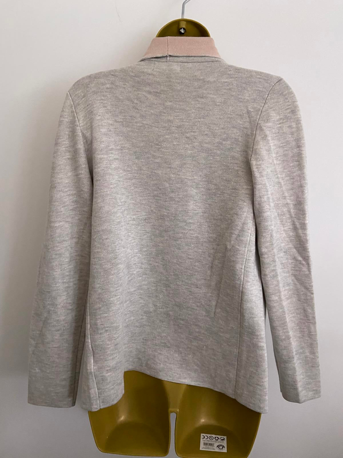 Primark Ladies Grey & Pink Waterfall Cardigan - Fine Knit, Size XS BNWOT