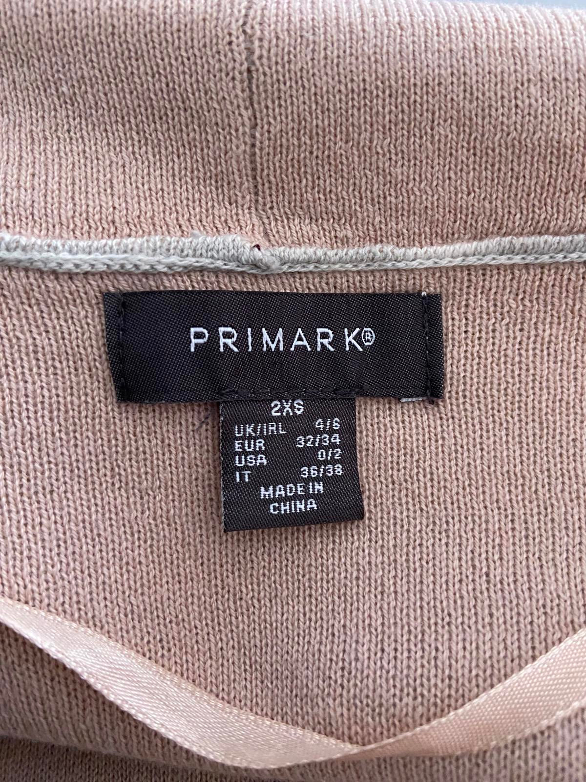 Primark Ladies Grey & Pink Waterfall Cardigan - Fine Knit, Size XS BNWOT
