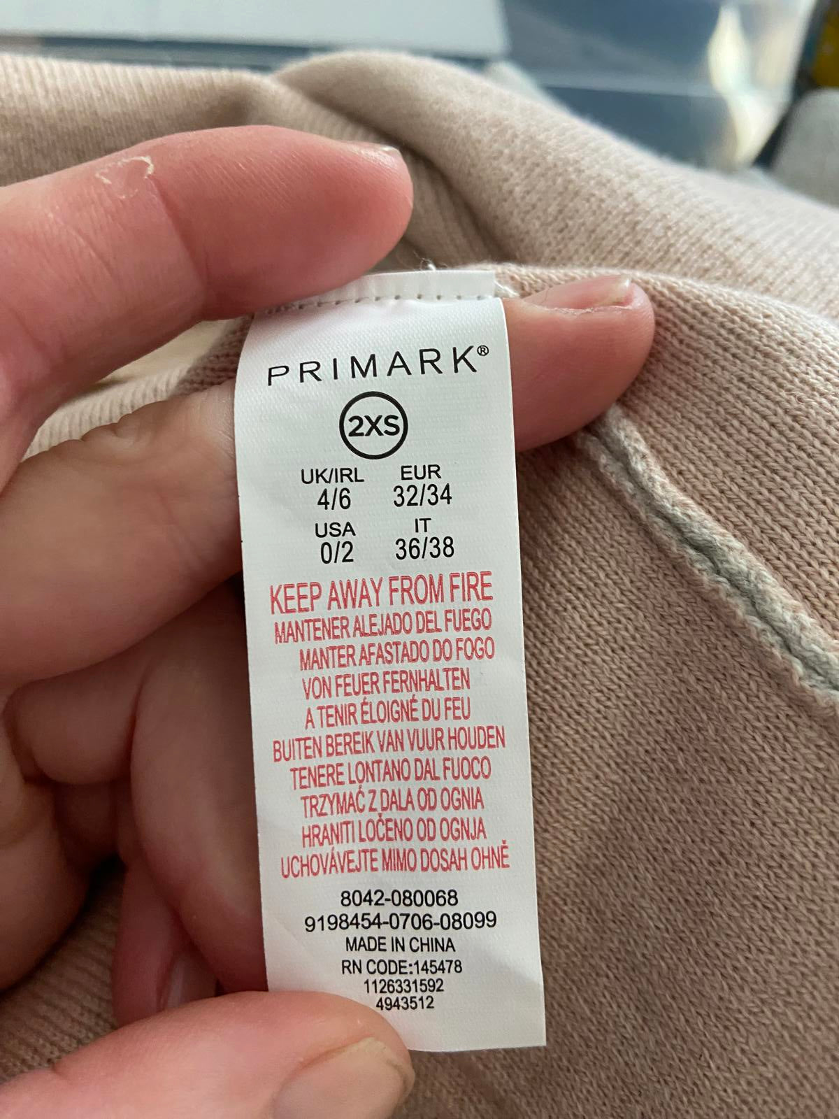 Primark Ladies Grey & Pink Waterfall Cardigan - Fine Knit, Size XS BNWOT