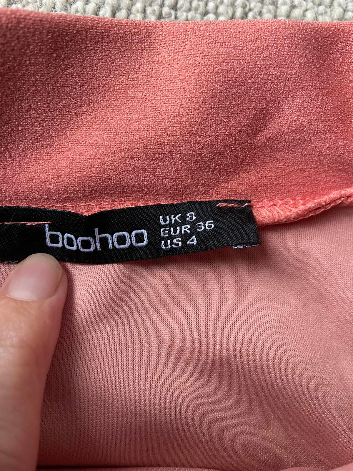 Boohoo Size 8 Peach Pink Bow Wrap Skirt