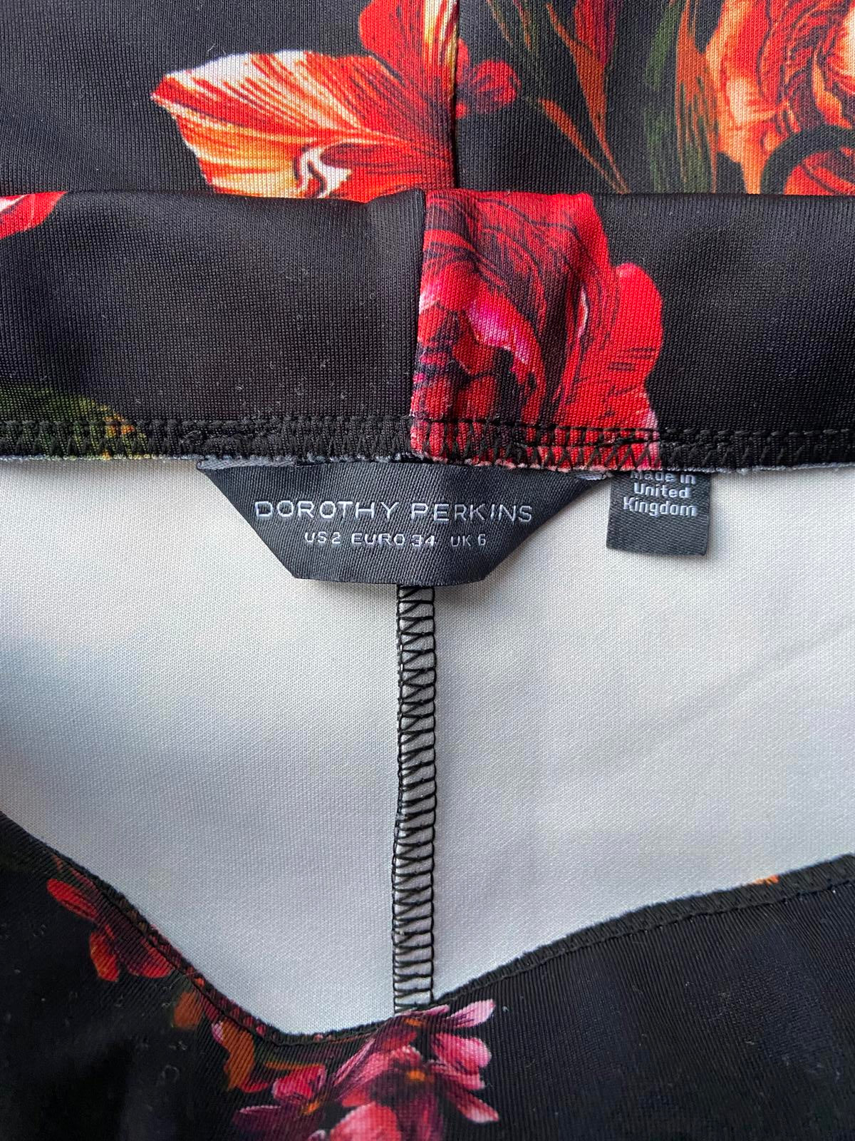 Dorothy Perkins Size 6 Floral Pencil Skirt