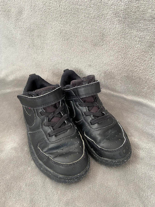 Nike Boys Black Trainers UK Size 9.5 Toddler Shoes Hook & Loop Fastening