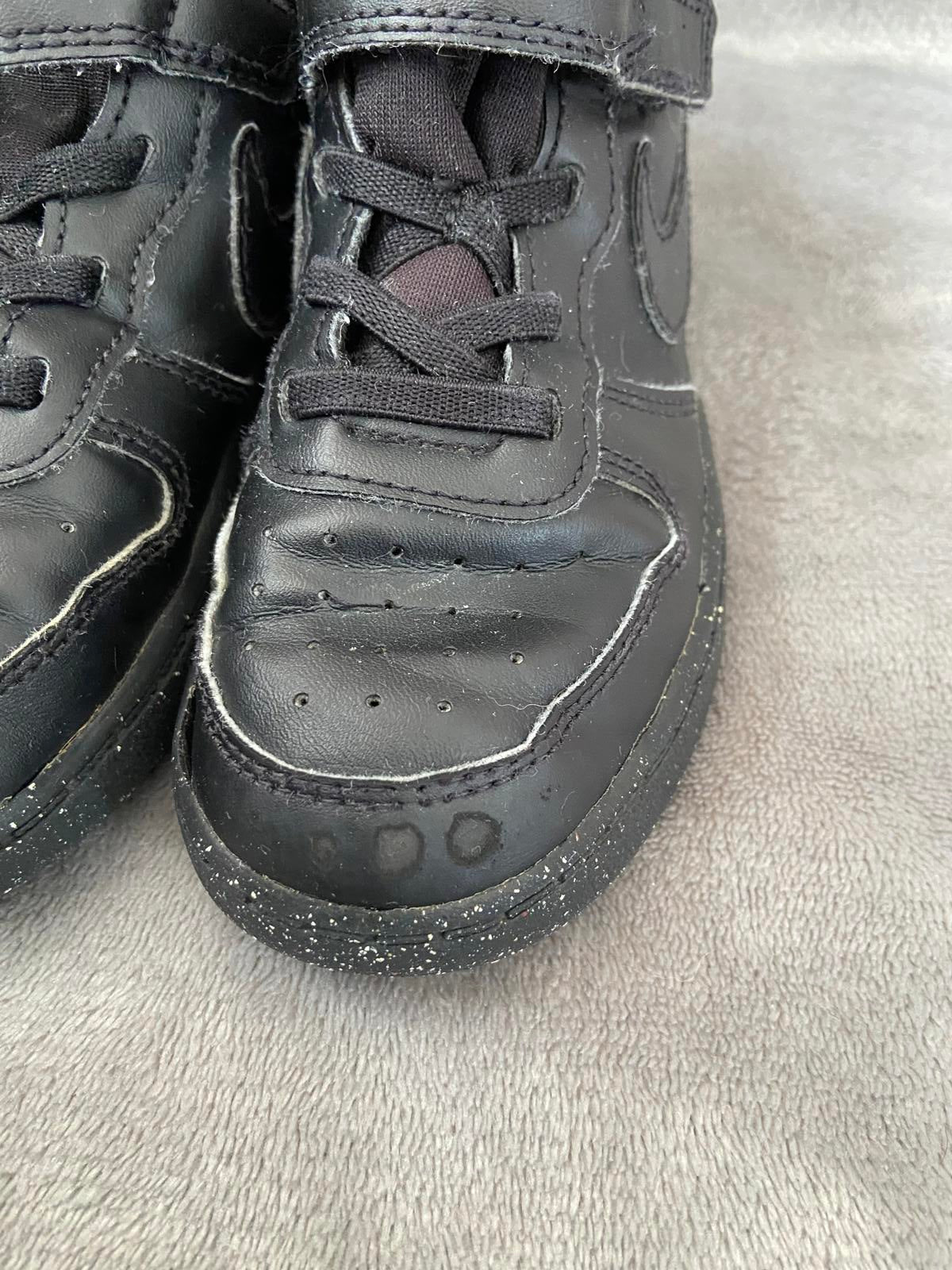 Nike Boys Black Trainers UK Size 9.5 Toddler Shoes Hook & Loop Fastening