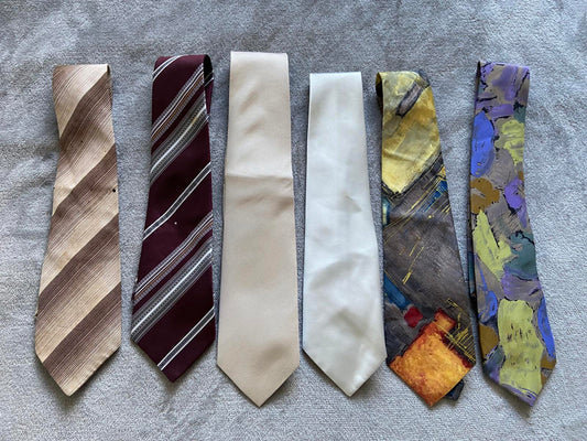 6 Men’s Vintage Ties Bundle Next C&A Gianni Rivera Upcycling Repair Project