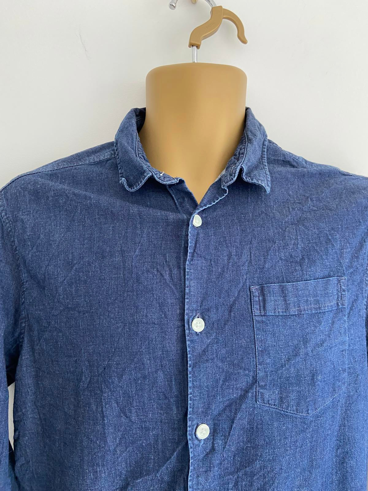 Burton Menswear London Thin Denim Shirt with Stretch