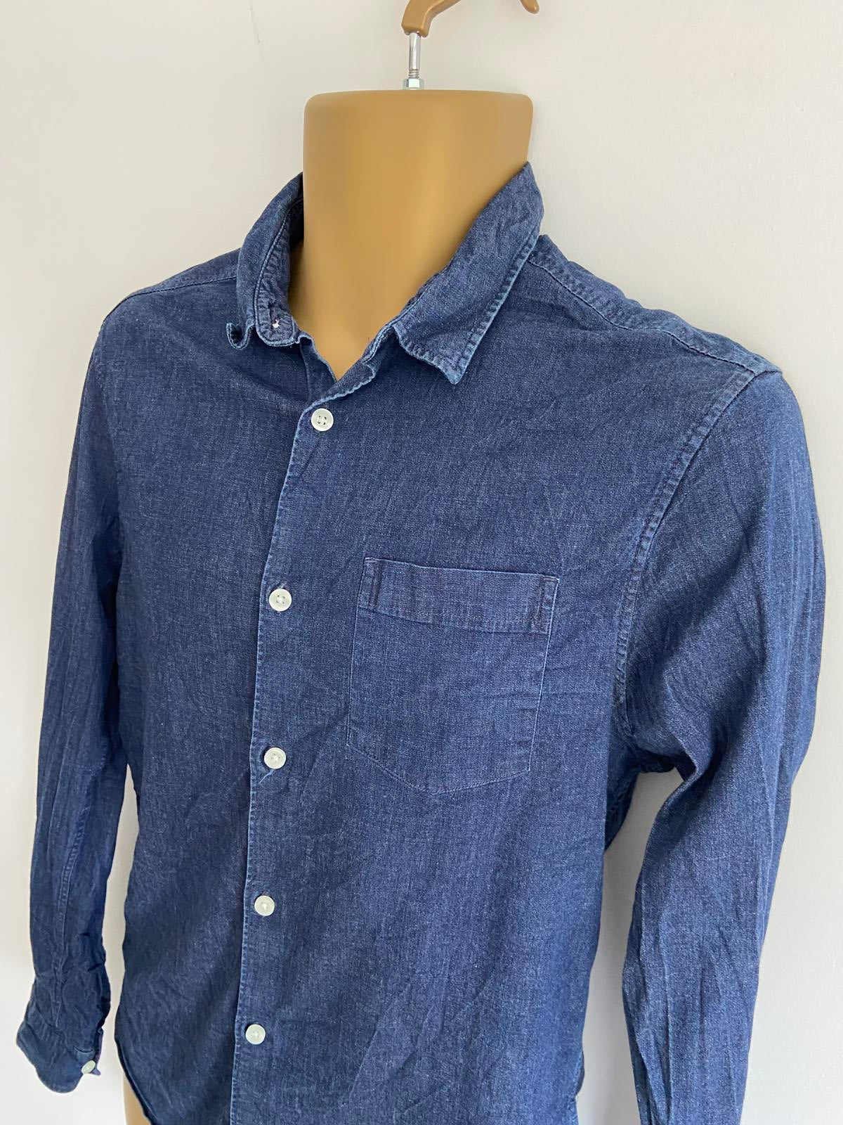 Burton Menswear London Thin Denim Shirt with Stretch