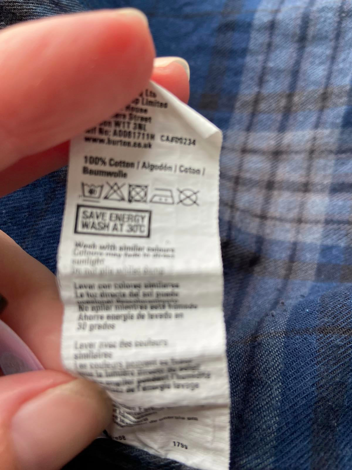 Burton Menswear London Men's Small Brushed Cotton Shirt