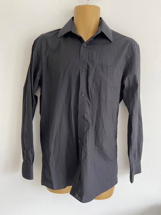 George Men's Black Lightweight Long-Sleeve Shirt, 14.5" Collar