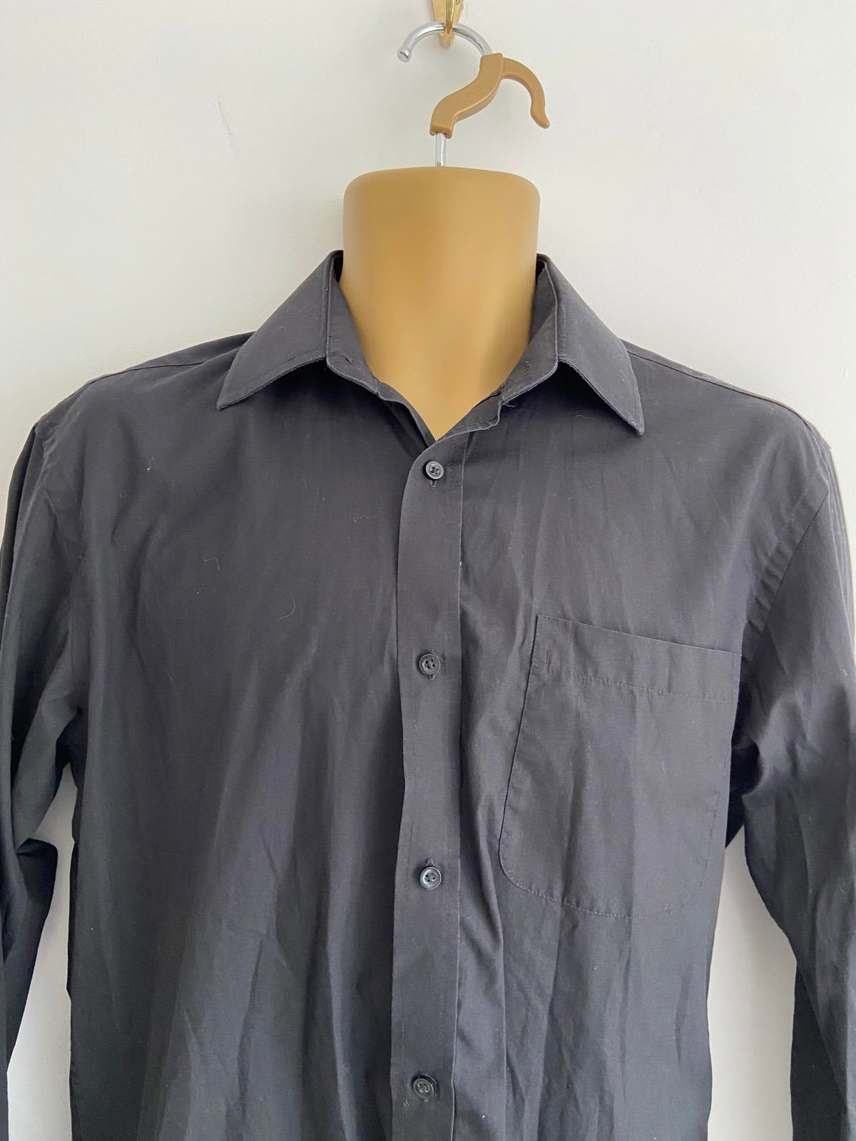 George Men's Black Lightweight Long-Sleeve Shirt, 14.5" Collar
