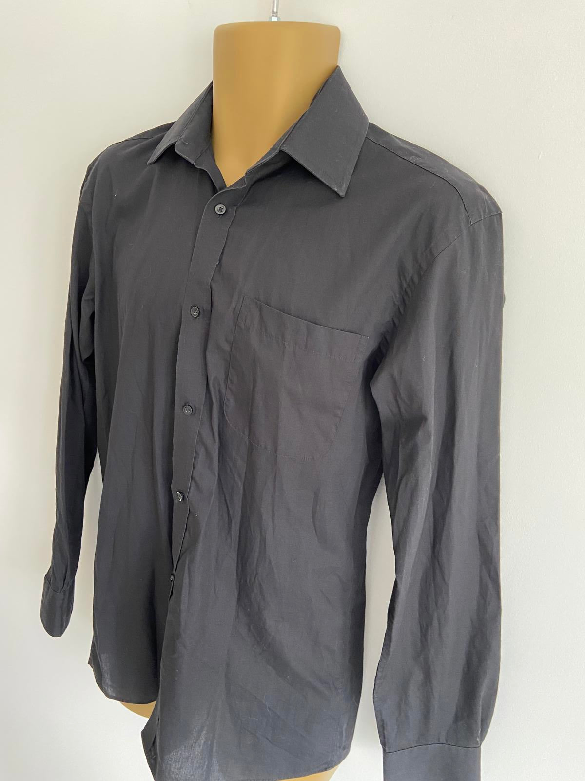 George Men's Black Lightweight Long-Sleeve Shirt, 14.5" Collar