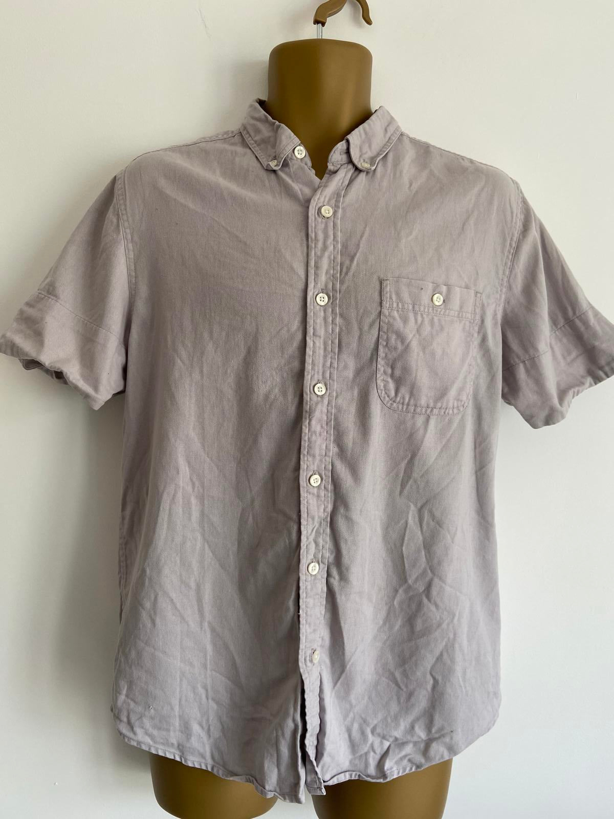 Topman Men's Medium Beige Classic Fit Shirt
