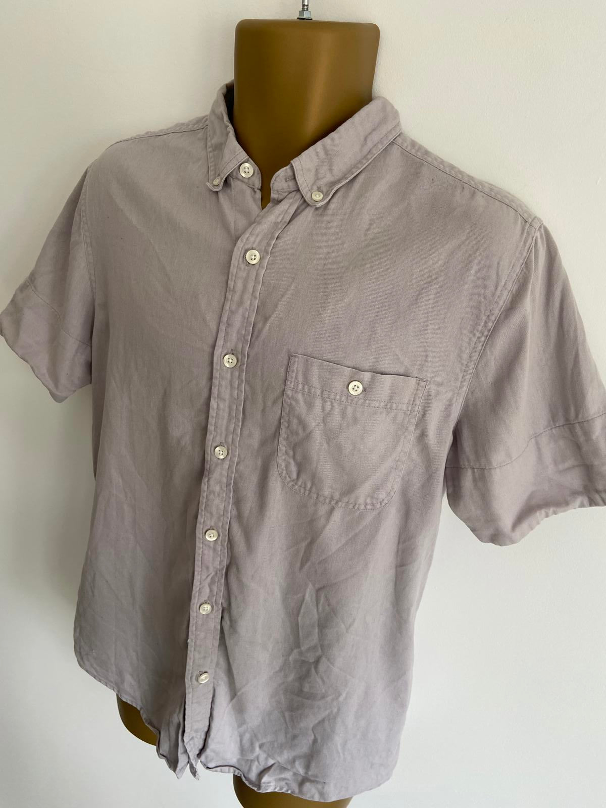 Topman Men's Medium Beige Classic Fit Shirt