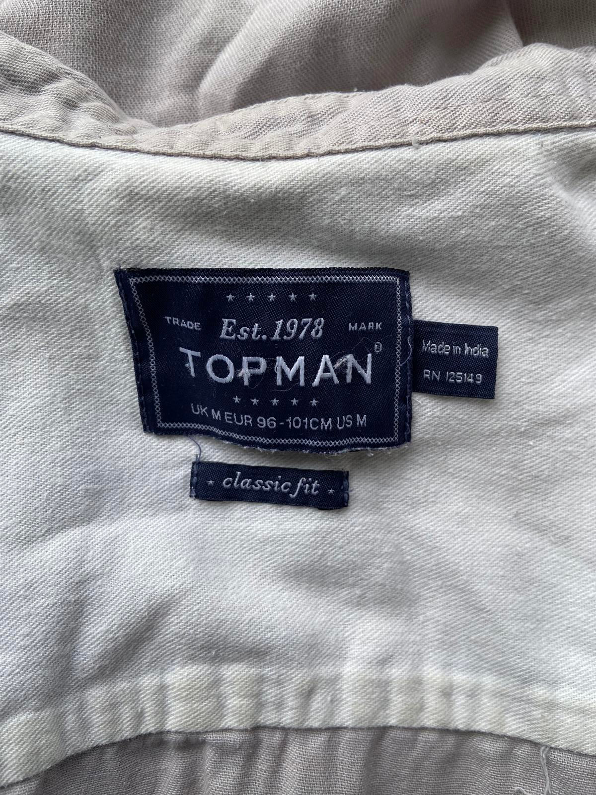 Topman Men's Medium Beige Classic Fit Shirt