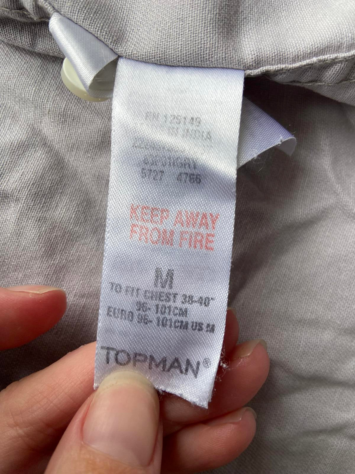 Topman Men's Medium Beige Classic Fit Shirt