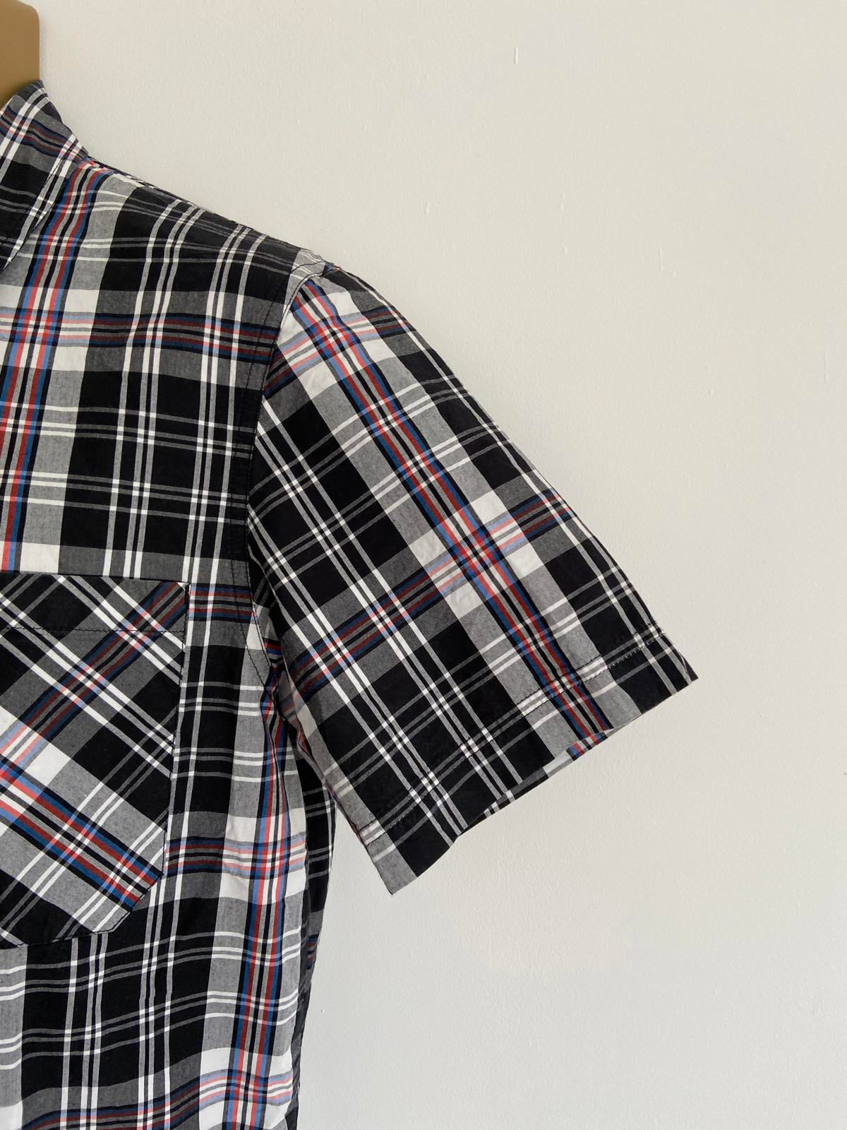 Bench Black Checked Short Sleeve Shirt Medium