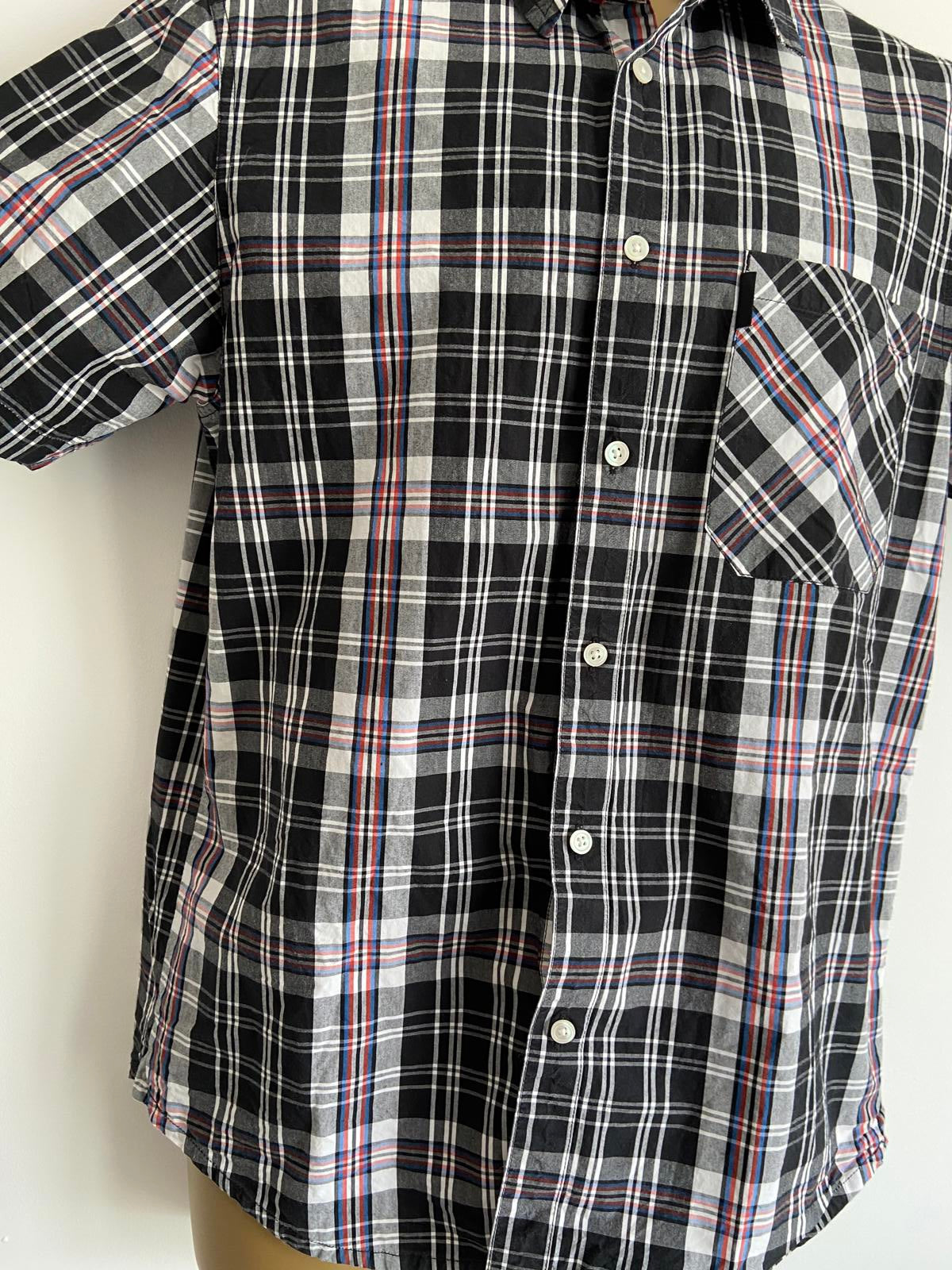 Bench Black Checked Short Sleeve Shirt Medium