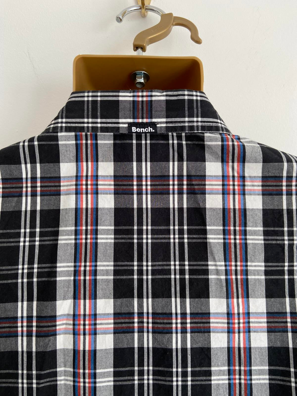 Bench Black Checked Short Sleeve Shirt Medium