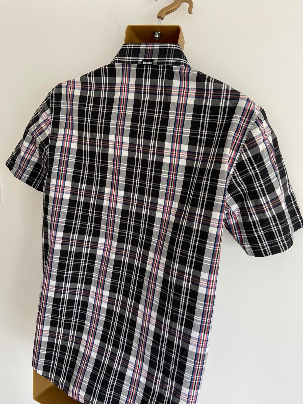 Bench Black Checked Short Sleeve Shirt Medium