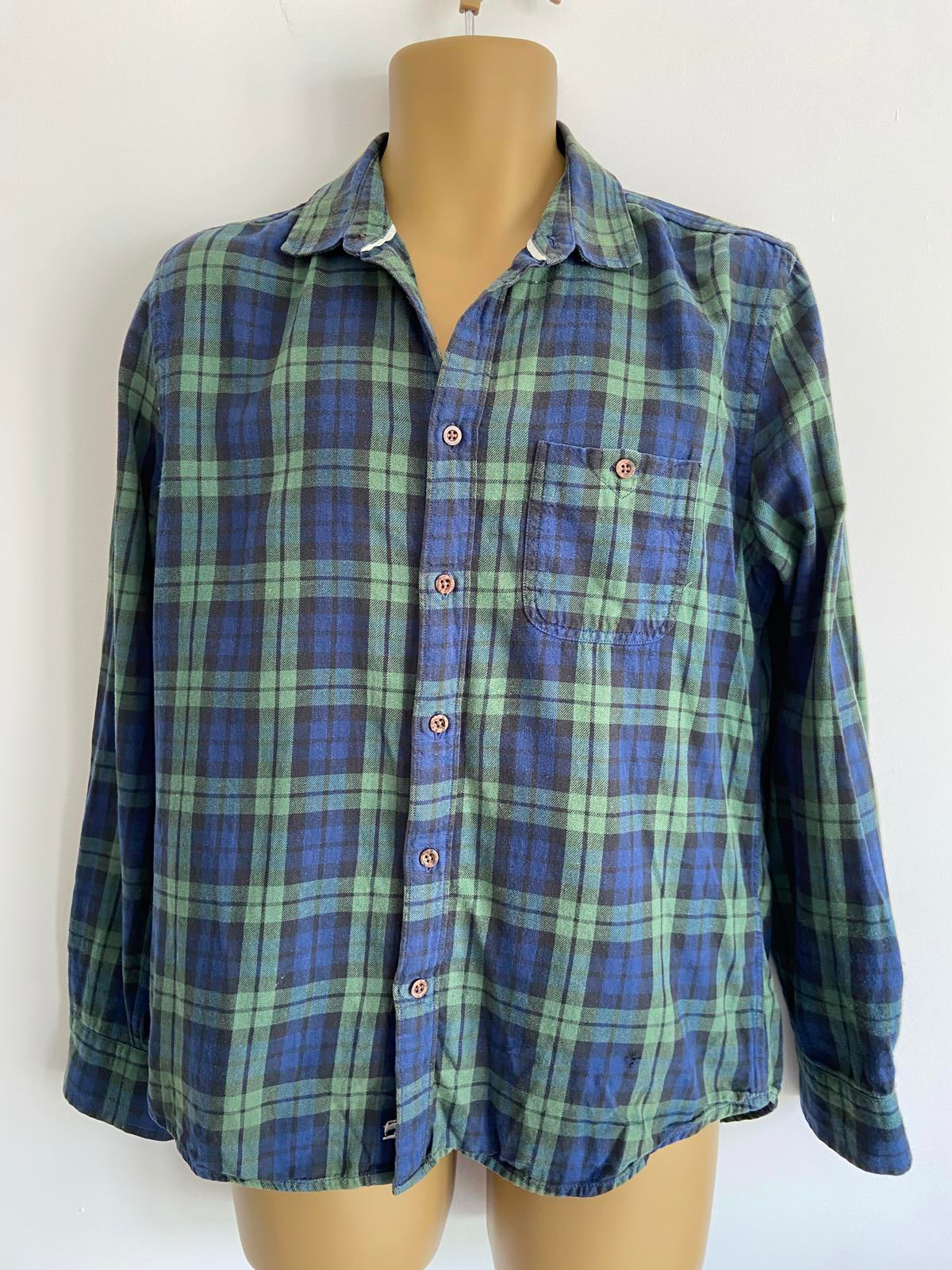 Burton Menswear London Blue & Green Checked Shirt
