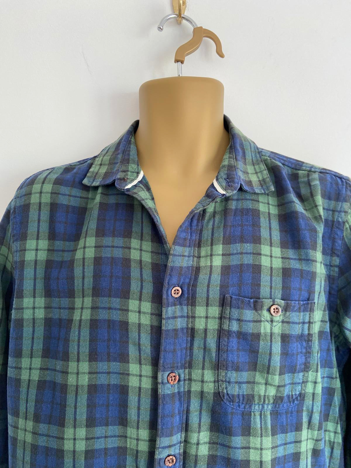 Burton Menswear London Blue & Green Checked Shirt