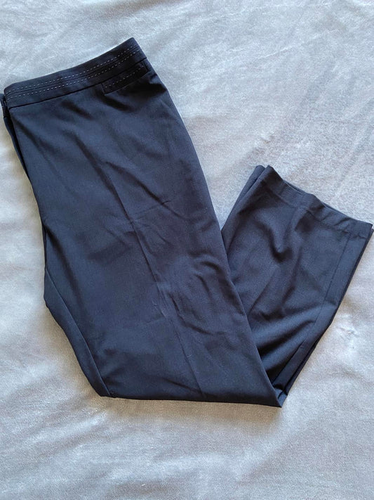 Men's Black Smart Formal Trousers 40" Waist 29" Leg Stitching Detail