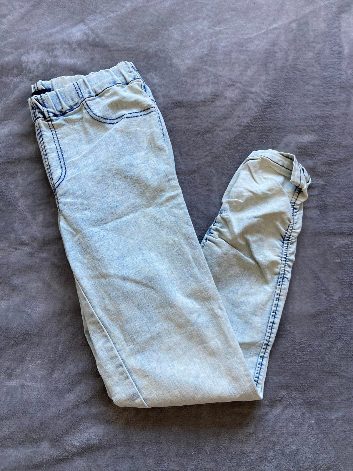 Next Size 10 Regular Light Wash Jeggings Ruched Elasticated Ankle 70cm Leg