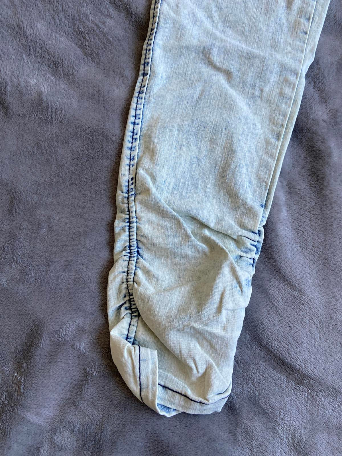 Next Size 10 Regular Light Wash Jeggings Ruched Elasticated Ankle 70cm Leg