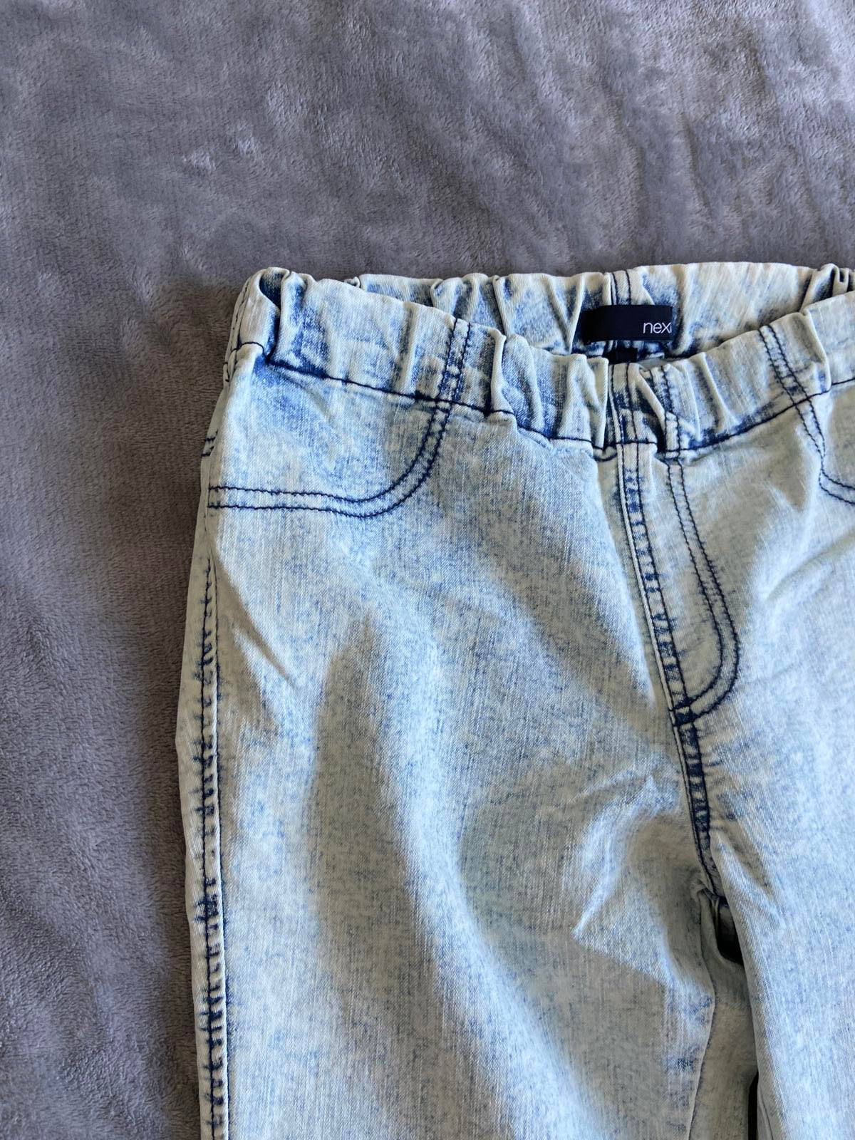 Next Size 10 Regular Light Wash Jeggings Ruched Elasticated Ankle 70cm Leg