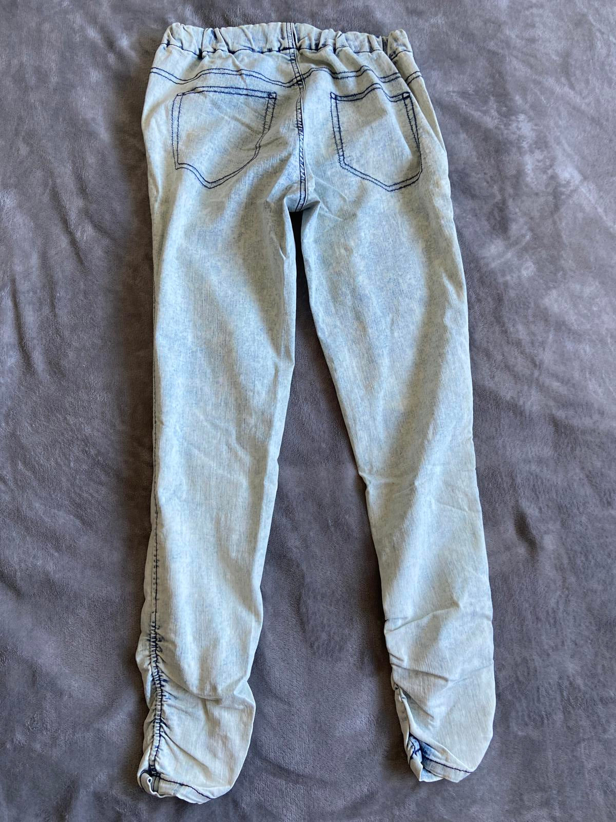 Next Size 10 Regular Light Wash Jeggings Ruched Elasticated Ankle 70cm Leg