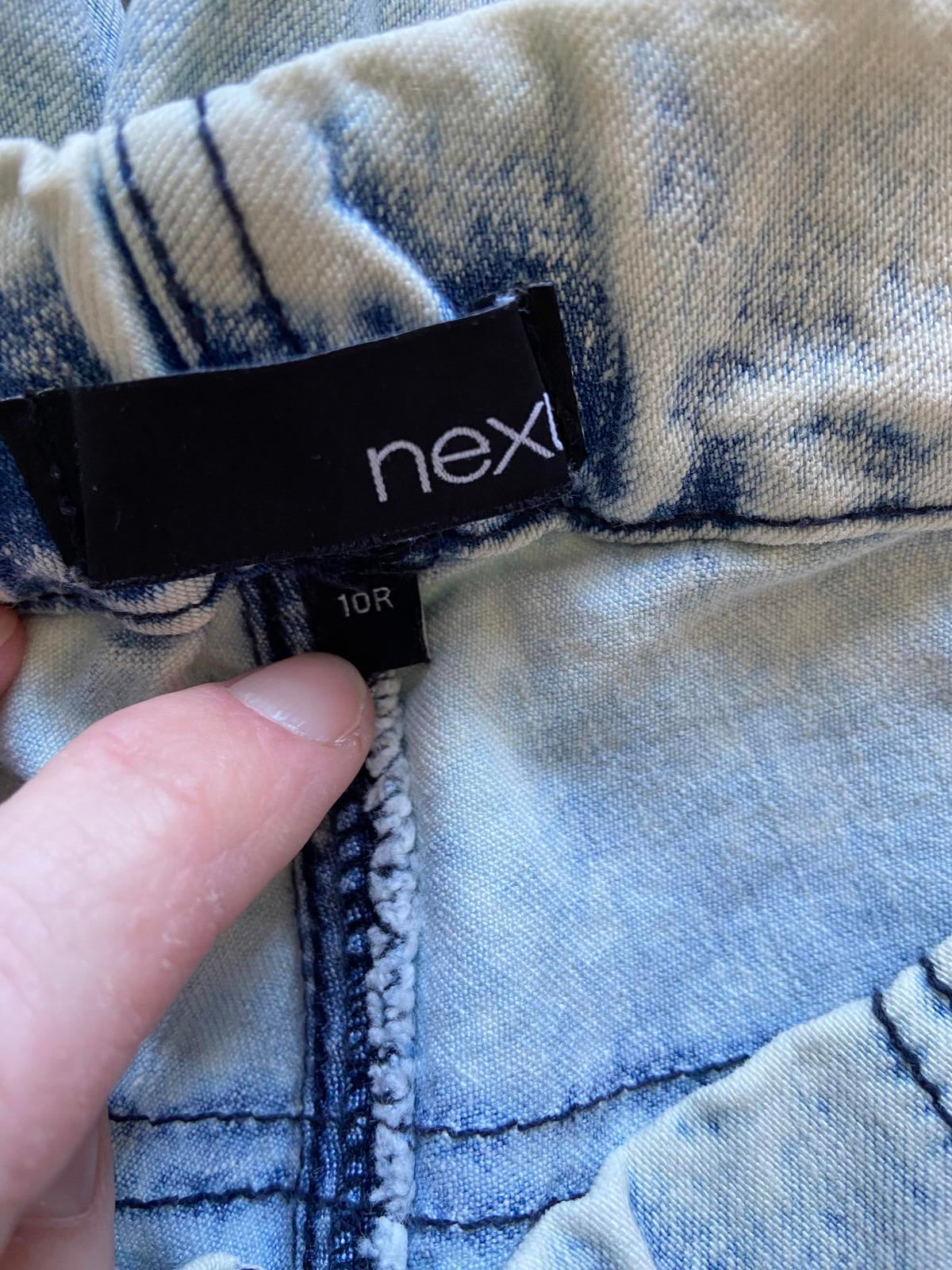 Next Size 10 Regular Light Wash Jeggings Ruched Elasticated Ankle 70cm Leg