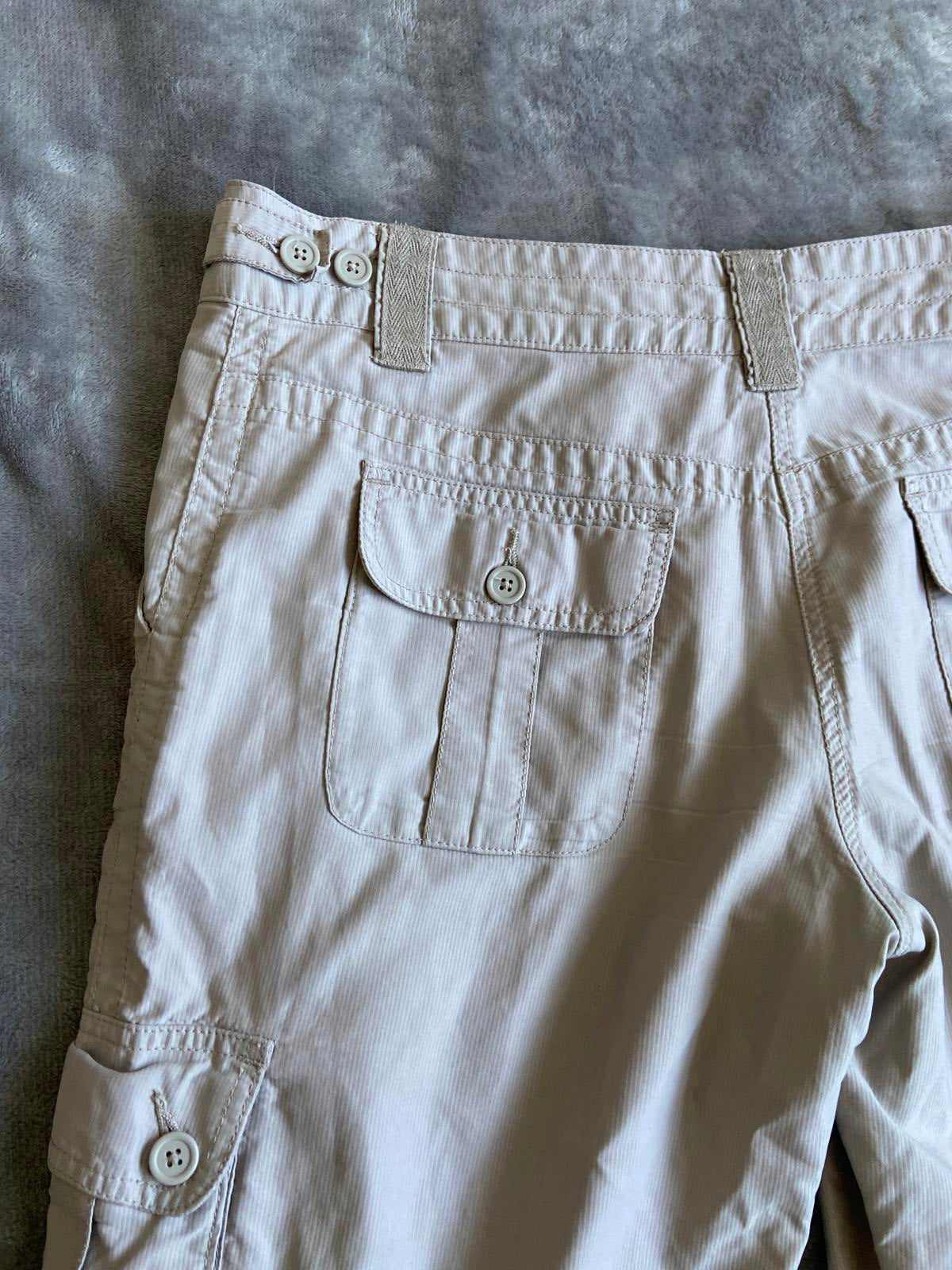 George Size 14 Beige Cropped 3/4 Length Combat Style Trousers 53cm Leg