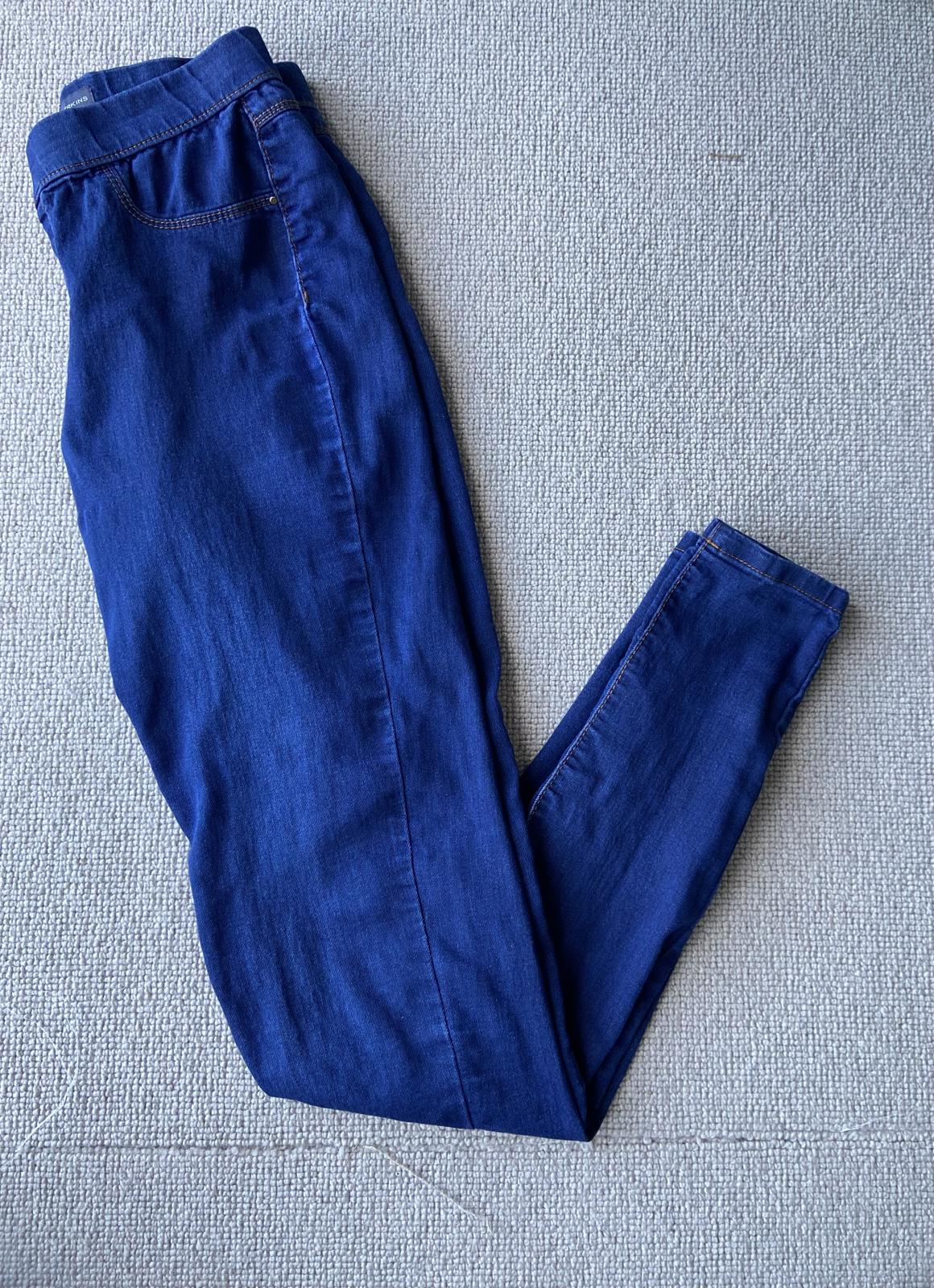 Dorothy Perkins Blue Jeggings with Orange Stitching Size 8
