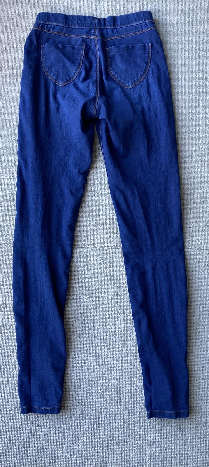 Dorothy Perkins Blue Jeggings with Orange Stitching Size 8