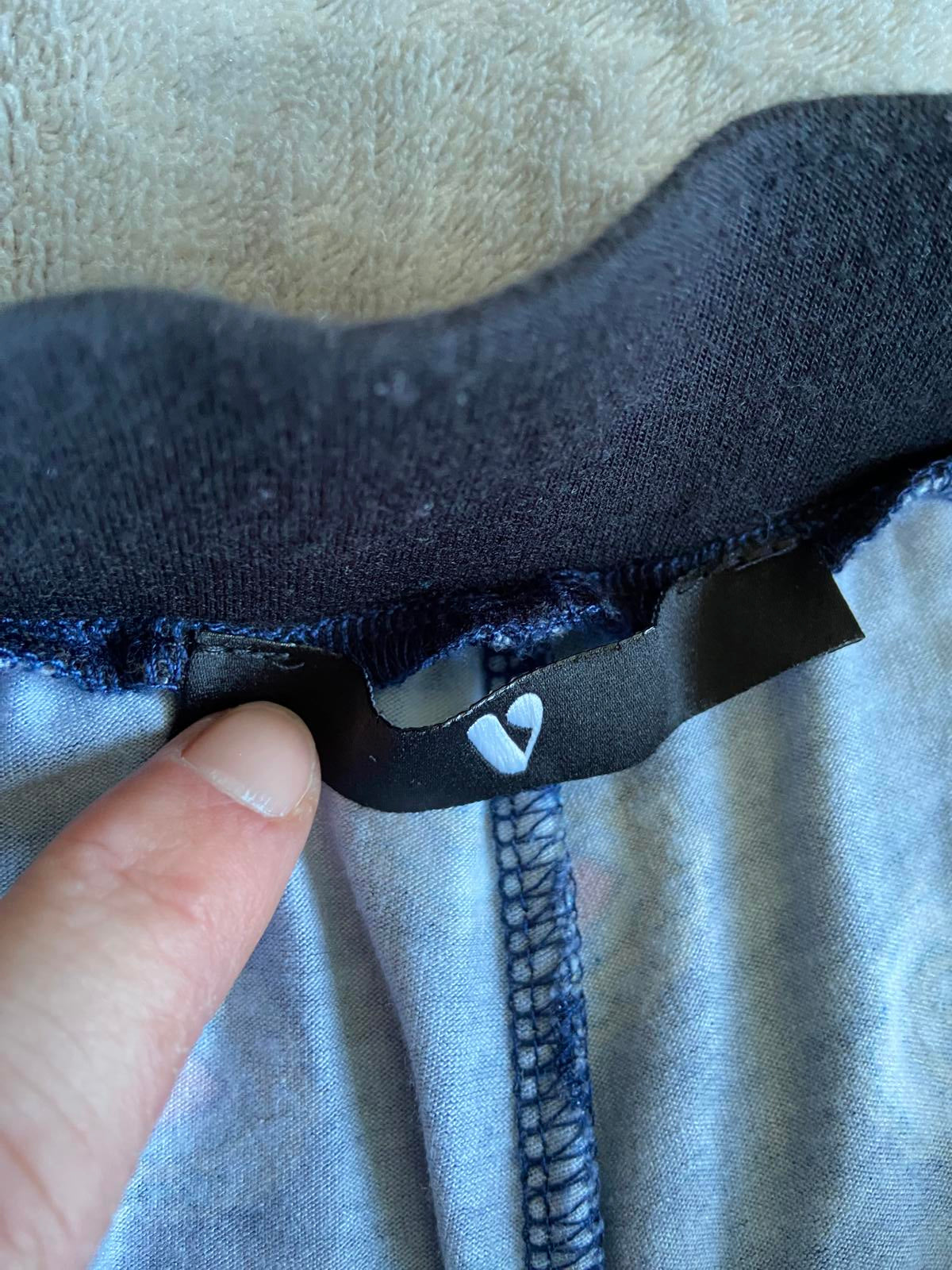 Very Size 12 Navy Patterned Trousers Elasticated Waist & Cuffs Casual