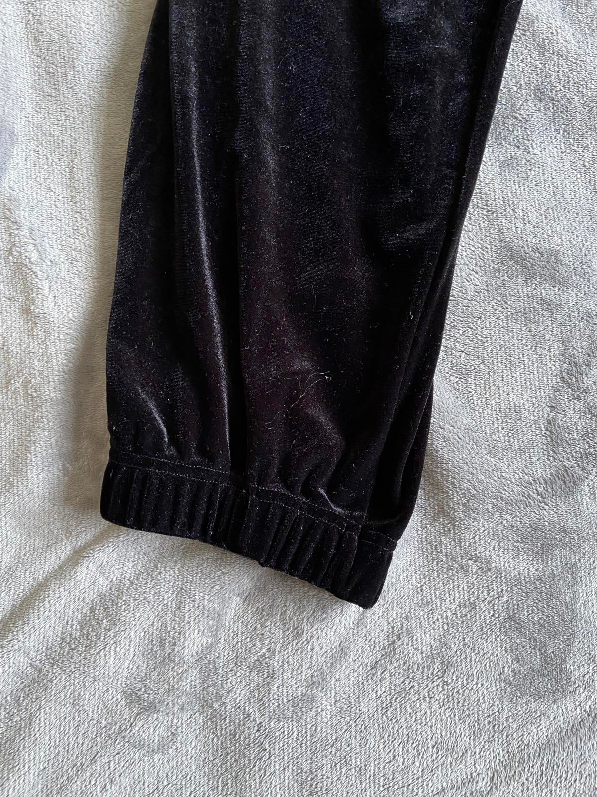 Monsoon Black Crushed Velvet Trousers Elasticated Waist Approx UK 16-18