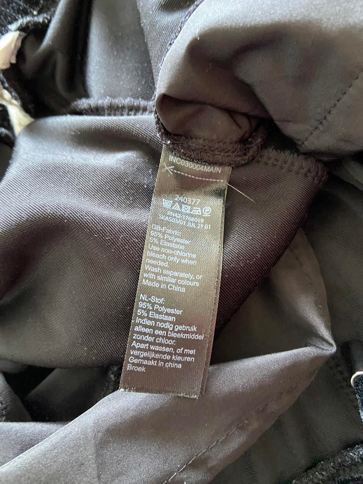 Monsoon Black Crushed Velvet Trousers Elasticated Waist Approx UK 16-18