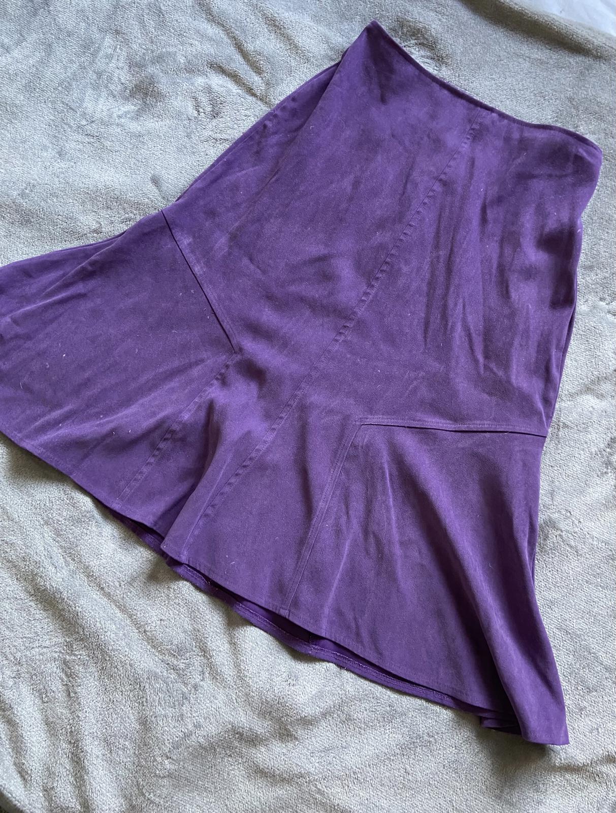 Damart Size 10 Purple Textured Midi Skirt Elasticated Waist Casual