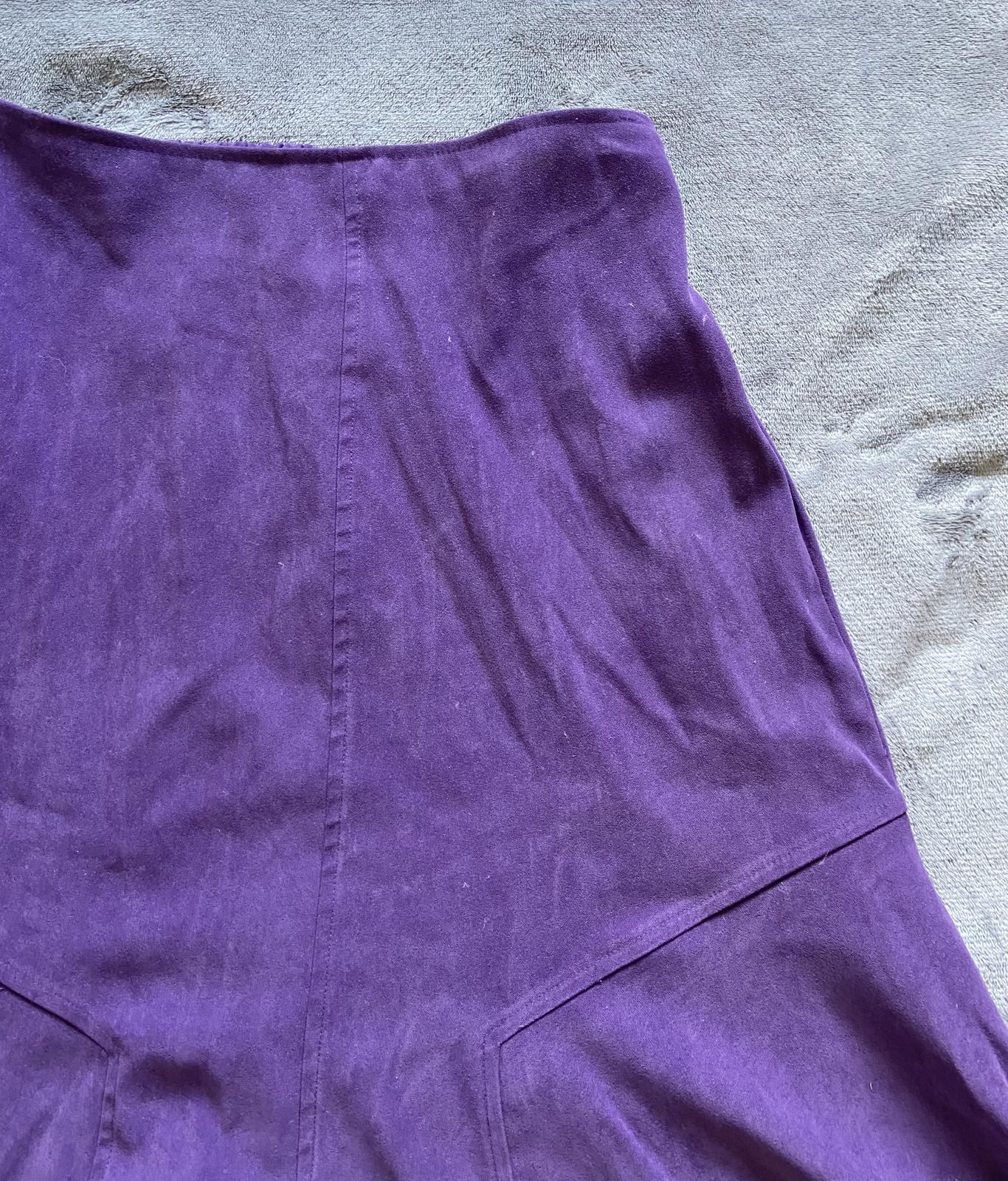 Damart Size 10 Purple Textured Midi Skirt Elasticated Waist Casual