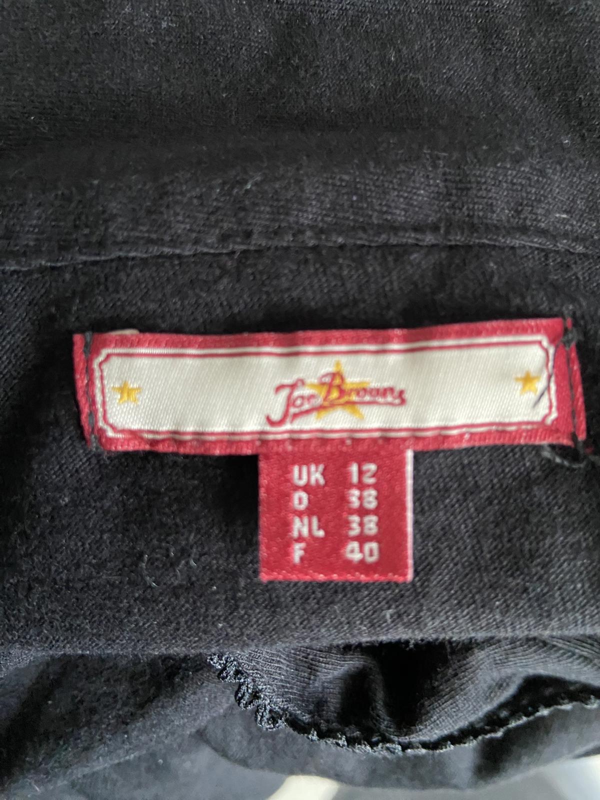 Joe Browns UK 12 Black Embroidered Edging Crossover Long-Sleeve Top