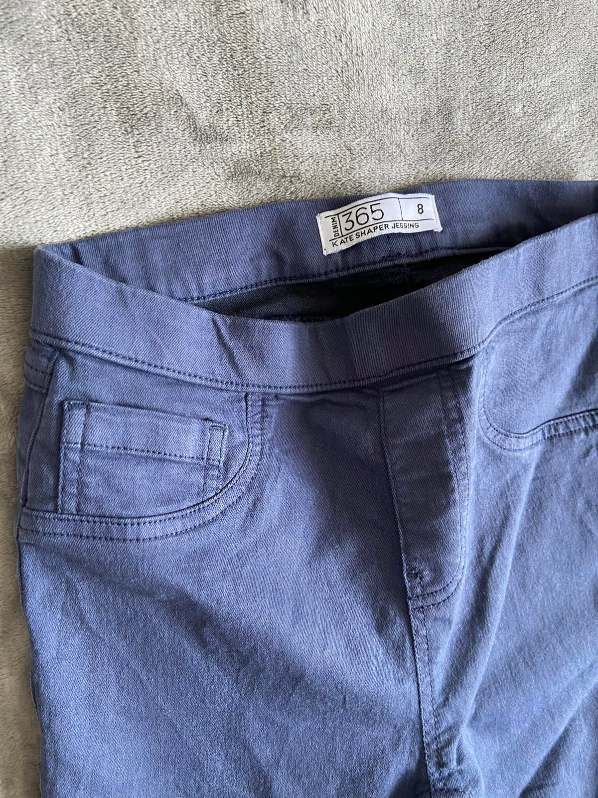Denim 365 Size 8 Kate Shaper Jeggings Blue Elasticated Waist 70cm Leg