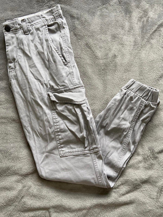 Jack & Jones Men’s 32W Grey Combat Trousers Elasticated Cuffs 77cm Leg