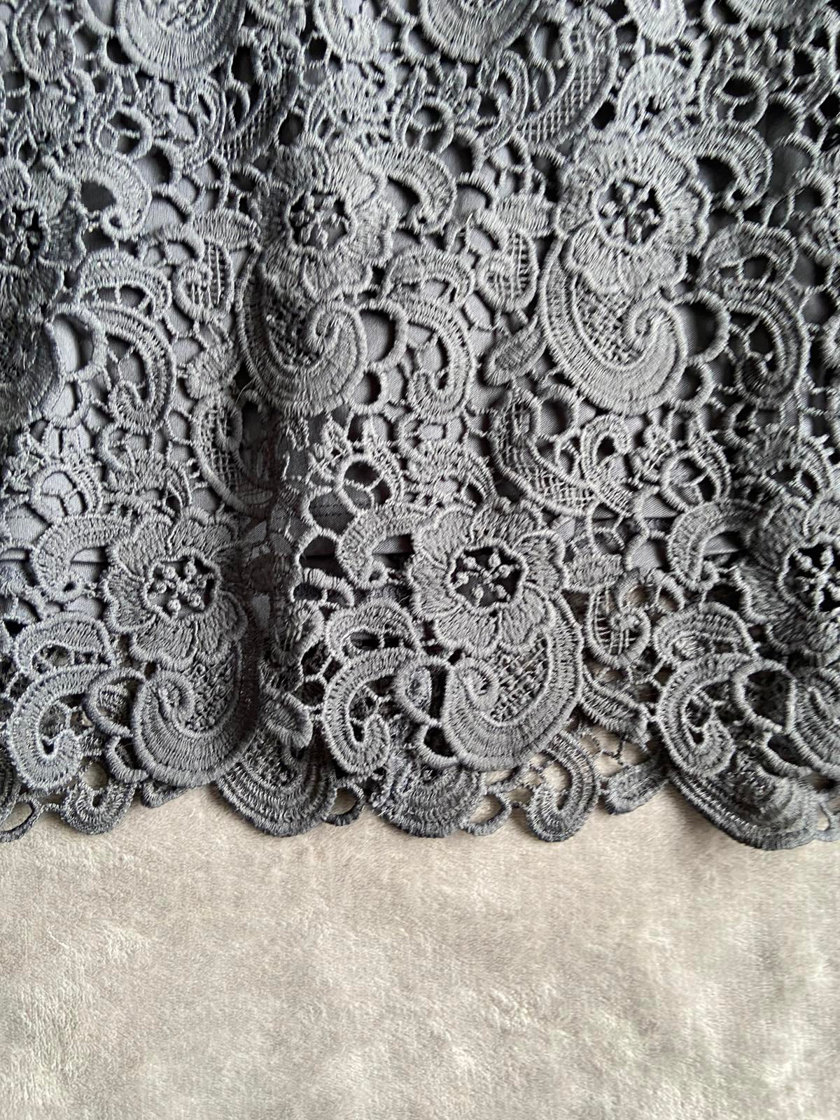 La Redoute Size 12 Navy Blue Guipure Lace Pencil Skirt 40cm Waist