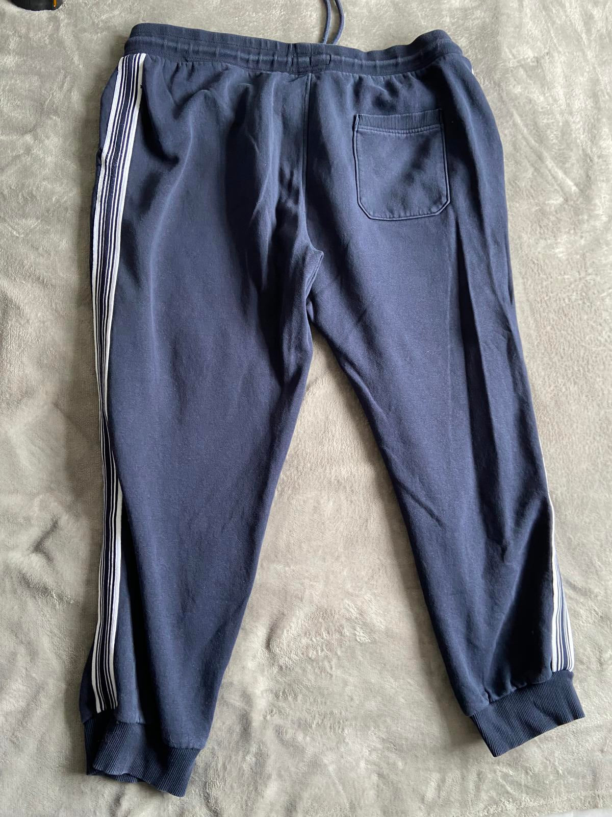 F&F Men's Size 2XL Navy Blue Joggers Stripe Detail Cotton Blend 73cm Leg