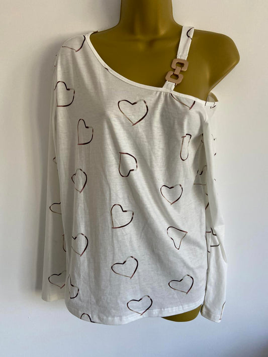 Small Unique One-Shoulder Long-Sleeve Top